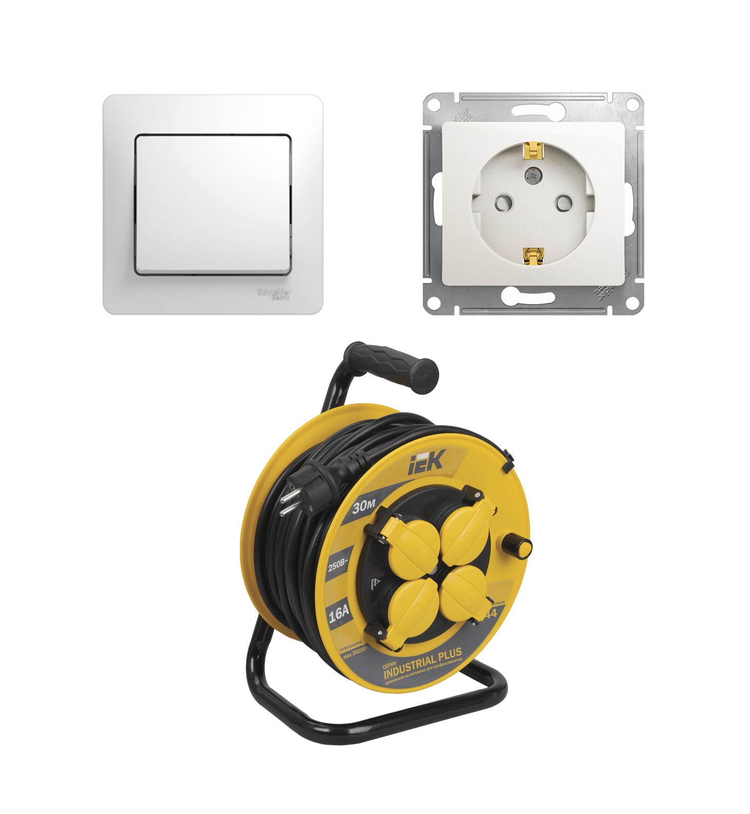 Розетки, выключатели, удлинители